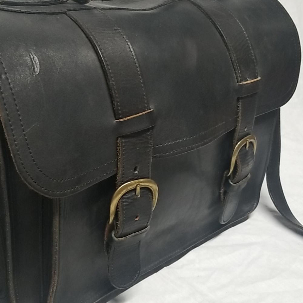 Naturally Yours Black Leather Briefcase